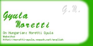 gyula moretti business card